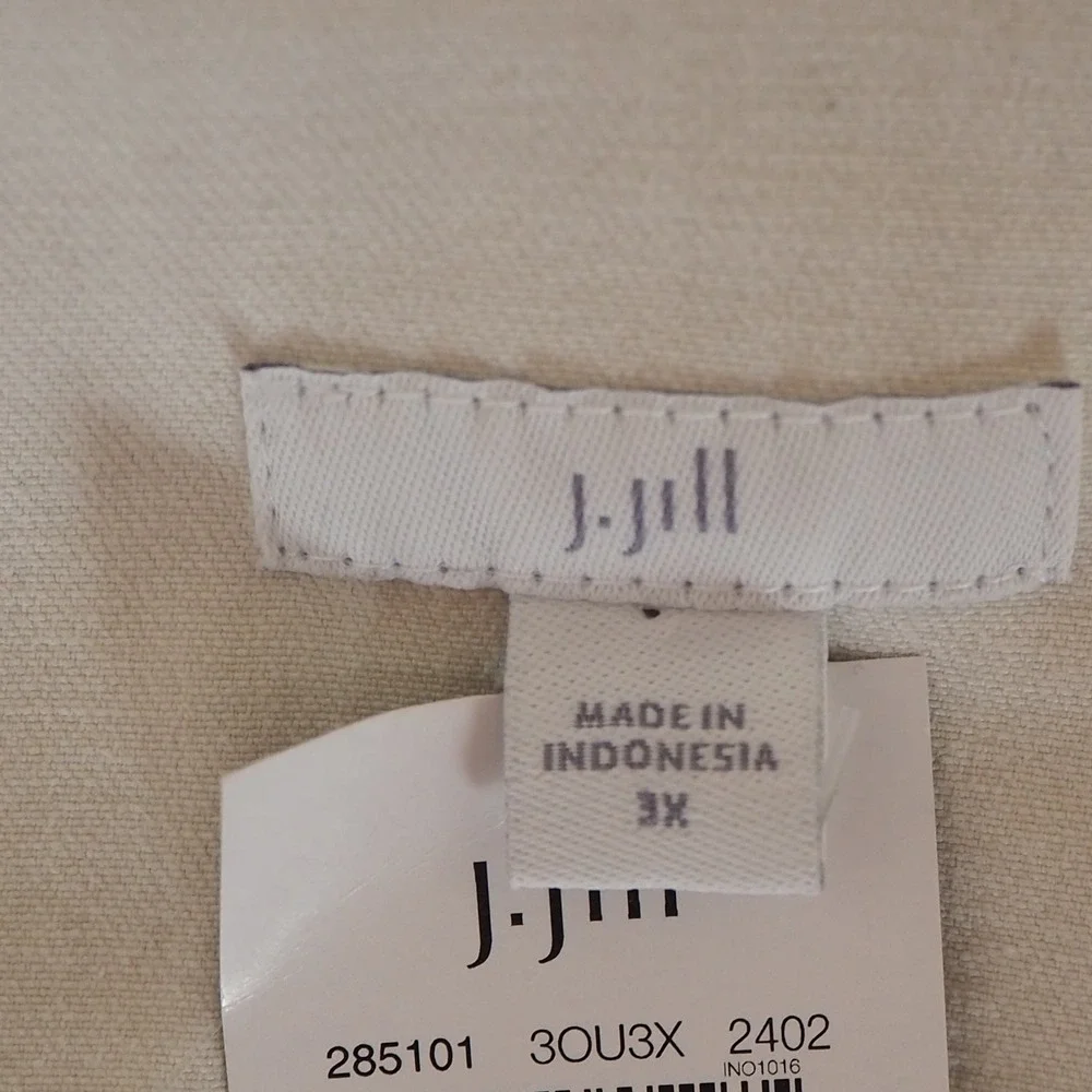 NWT J. Jill Cream Denim Belted Duster Trench Coat Size 3X Light Jacket in Barley - Picture 8 of 16